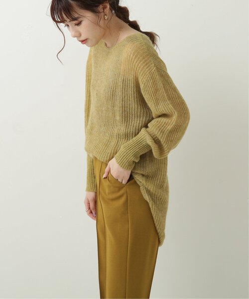 RAY CASSIN（レイカズン）の「メランジ畦ラウンドヘムチュニック（ニット/セーター・レディース・オレンジ/ライトカーキ/ベージュ・FREE）」の22枚目の写真