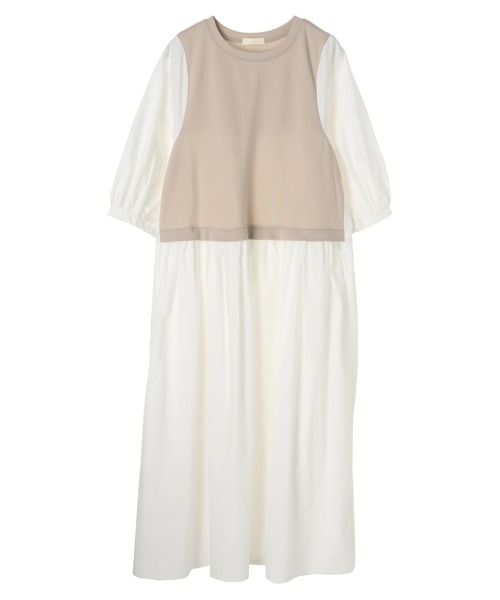 earth music&ecology（アースミュージックアンドエコロジー）の「ドッキングカットワンピース　＊（ワンピース・レディース・ベージュ/ブラック/ミント/ネイビー・FREE）」の9枚目の写真