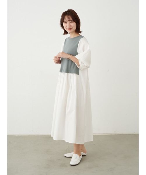 earth music&ecology（アースミュージックアンドエコロジー）の「ドッキングカットワンピース　＊（ワンピース・レディース・ベージュ/ブラック/ミント/ネイビー・FREE）」の18枚目の写真