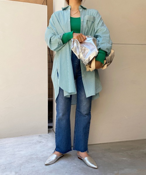 DouDou（ドゥドゥ）の「スリットフレアデニム（デニムパンツ・レディース・ブラック/ブルー・36/38）」の12枚目の写真