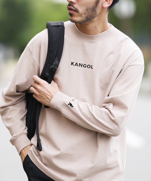 KANGOL（カンゴール）の「KANGOL カンゴール ブランド別注 ヘビーウェイトコットン オーバーサイズ ロゴ刺繍ロンT（Tシャツ/カットソー・メンズ・ホワイト系その他/ブルー系その他2/ホワイト系その他2/ベージュ系その他/ベージュ系その他2/ブルー系その他/ベージュ系その他3/ホワイト系その他3/ブラック系その他2/ブラック系その他3/ブラック系その他/ブルー系その他3/ブラック系その他4/ブラック系その他5/ホワイト系その他4/ホワイト系その他5・LARGE/MEDIUM/SMALL/X-LARGE）」の11枚目の写真