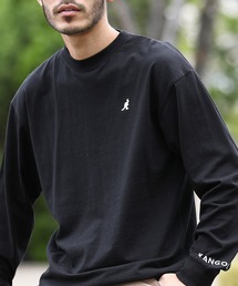KANGOL（カンゴール）の「KANGOL カンゴール ブランド別注 ヘビーウェイトコットン オーバーサイズ ロゴ刺繍ロンT（Tシャツ/カットソー）」