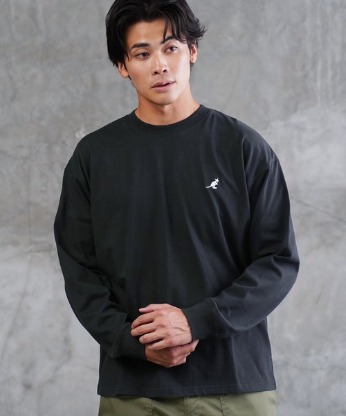 KANGOL（カンゴール）の「KANGOL カンゴール ブランド別注 ヘビーウェイトコットン オーバーサイズ ロゴ刺繍ロンT（Tシャツ/カットソー・メンズ・ホワイト系その他/ブルー系その他2/ホワイト系その他2/ベージュ系その他/ベージュ系その他2/ブルー系その他/ベージュ系その他3/ホワイト系その他3/ブラック系その他2/ブラック系その他3/ブラック系その他/ブルー系その他3/ブラック系その他4/ブラック系その他5/ホワイト系その他4/ホワイト系その他5・LARGE/MEDIUM/SMALL/X-LARGE）」の9枚目の写真