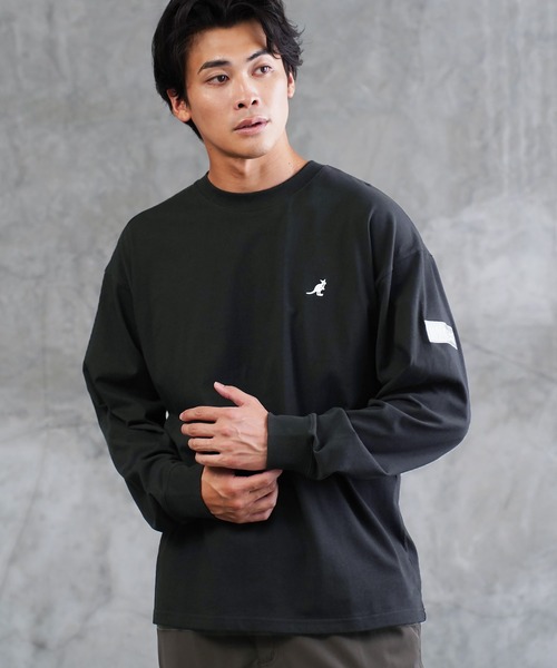 KANGOL（カンゴール）の「KANGOL カンゴール ブランド別注 ヘビーウェイトコットン オーバーサイズ ロゴ刺繍ロンT（Tシャツ/カットソー・メンズ・ホワイト系その他/ブルー系その他2/ホワイト系その他2/ベージュ系その他/ベージュ系その他2/ブルー系その他/ベージュ系その他3/ホワイト系その他3/ブラック系その他2/ブラック系その他3/ブラック系その他/ブルー系その他3/ブラック系その他4/ブラック系その他5/ホワイト系その他4/ホワイト系その他5・LARGE/MEDIUM/SMALL/X-LARGE）」の10枚目の写真