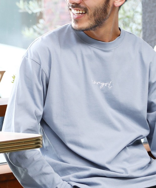 KANGOL（カンゴール）の「KANGOL カンゴール ブランド別注 ヘビーウェイトコットン オーバーサイズ ロゴ刺繍ロンT（Tシャツ/カットソー・メンズ・ホワイト系その他/ブルー系その他2/ホワイト系その他2/ベージュ系その他/ベージュ系その他2/ブルー系その他/ベージュ系その他3/ホワイト系その他3/ブラック系その他2/ブラック系その他3/ブラック系その他/ブルー系その他3/ブラック系その他4/ブラック系その他5/ホワイト系その他4/ホワイト系その他5・LARGE/MEDIUM/SMALL/X-LARGE）」の16枚目の写真