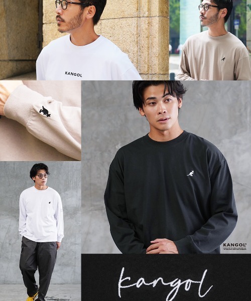 KANGOL（カンゴール）の「KANGOL カンゴール ブランド別注 ヘビーウェイトコットン オーバーサイズ ロゴ刺繍ロンT（Tシャツ/カットソー・メンズ・ホワイト系その他/ブルー系その他2/ホワイト系その他2/ベージュ系その他/ベージュ系その他2/ブルー系その他/ベージュ系その他3/ホワイト系その他3/ブラック系その他2/ブラック系その他3/ブラック系その他/ブルー系その他3/ブラック系その他4/ブラック系その他5/ホワイト系その他4/ホワイト系その他5・LARGE/MEDIUM/SMALL/X-LARGE）」の18枚目の写真