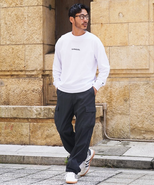 KANGOL（カンゴール）の「KANGOL カンゴール ブランド別注 ヘビーウェイトコットン オーバーサイズ ロゴ刺繍ロンT（Tシャツ/カットソー・メンズ・ホワイト系その他/ブルー系その他2/ホワイト系その他2/ベージュ系その他/ベージュ系その他2/ブルー系その他/ベージュ系その他3/ホワイト系その他3/ブラック系その他2/ブラック系その他3/ブラック系その他/ブルー系その他3/ブラック系その他4/ブラック系その他5/ホワイト系その他4/ホワイト系その他5・LARGE/MEDIUM/SMALL/X-LARGE）」の22枚目の写真