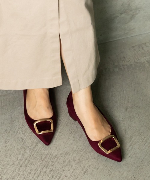 RANDA（ランダ）の「ストレスフリー/ソフト ゴールドパーツフラットパンプス（パンプス・レディース・ライトグレー/ブラック/パープル/ワイン/ベージュ/オレンジ・23/24/25/25.5/22.5/24.5/23.5/22）」の5枚目の写真