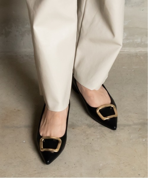 RANDA（ランダ）の「ストレスフリー/ソフト ゴールドパーツフラットパンプス（パンプス・レディース・ライトグレー/ブラック/パープル/ワイン/ベージュ/オレンジ・23/24/25/25.5/22.5/24.5/23.5/22）」の8枚目の写真