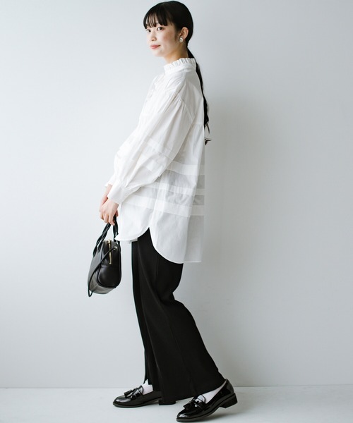 haco!（ハコ）の「【スザンヌさんコラボ】ほどよい甘さをミックスした 大人の可愛げリボンブラウス by LOVE&PEACE PROJECT（シャツ/ブラウス・レディース・キャメル/オフホワイト・LARGE/X-LARGE/MEDIUM/SMALL）」の9枚目の写真