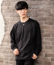 TopIsm | ワイドシルエット ヘビーウェイト USAコットンクルーネック長袖Tシャツ(Tシャツ/カットソー)