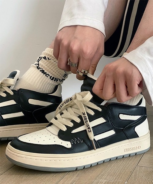 WESTBOY(ウエストボーイ)の「ビッグシルエット厚底ハイカットシューズ(3cm) WO21SH02 【WB ORIGINALS】(スニーカー・メンズ・グレー/ブラック/ブラウン・42/41/44/43)」の2枚目の写真