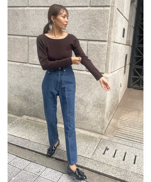 ulu（ウル）の「Back open long sleeve knit（ニット/セーター・レディース・ブラック/モカ/グレイッシュベージュ・FREE）」の20枚目の写真