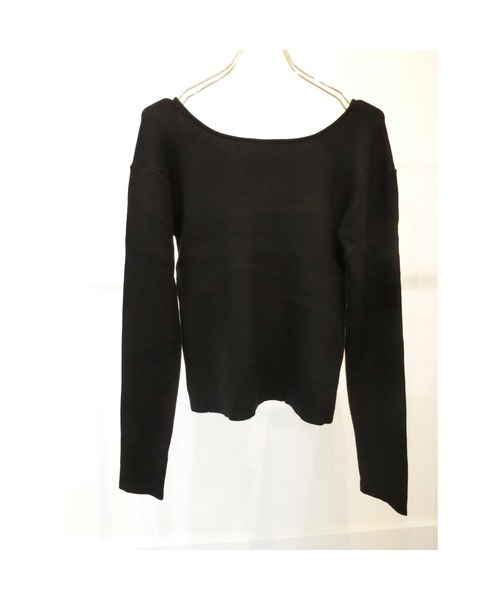 ulu（ウル）の「Back open long sleeve knit（ニット/セーター・レディース・ブラック/モカ/グレイッシュベージュ・FREE）」の12枚目の写真