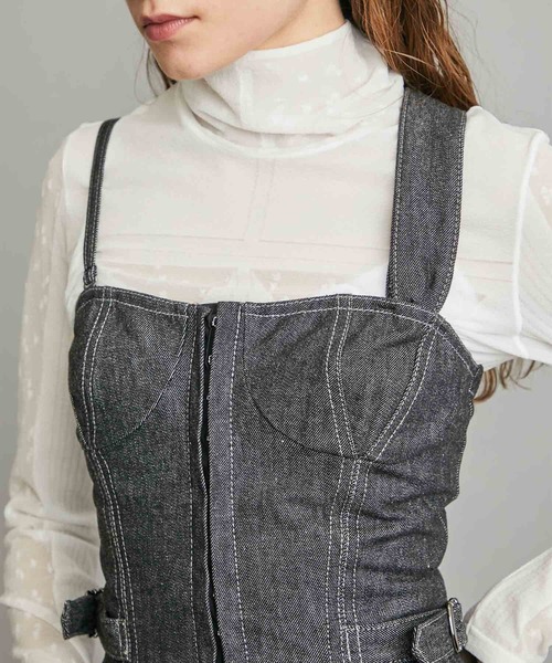 CASA FLINE（カーサフライン）の「【CASA FLINE(カーサフライン)】《STUDIOUS別注》フロントホックデニムロングワンピース（ワンピース・レディース・ブラック・FREE）」の11枚目の写真