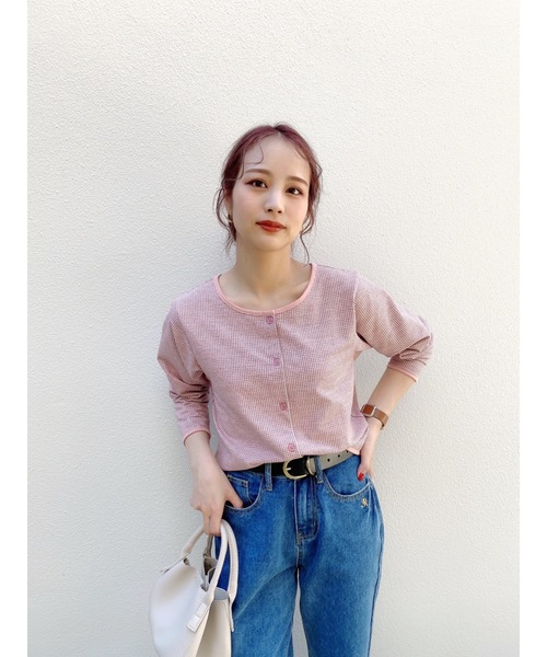 jumelle（ジュメロ）の「チェックカーディガン（カーディガン/ボレロ・レディース・ブラック/ピンク・FREE）」の17枚目の写真