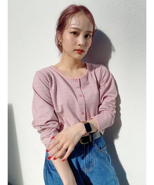 jumelle（ジュメロ）の「チェックカーディガン（カーディガン/ボレロ・レディース・ブラック/ピンク・FREE）」の14枚目の写真
