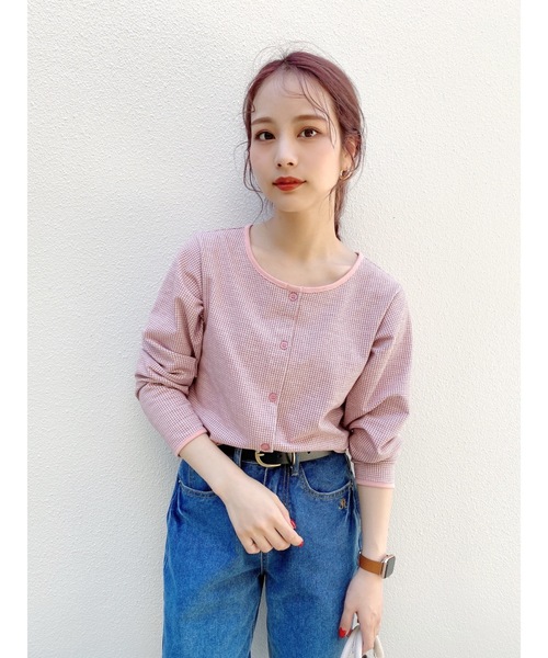 jumelle（ジュメロ）の「チェックカーディガン（カーディガン/ボレロ・レディース・ブラック/ピンク・FREE）」の21枚目の写真