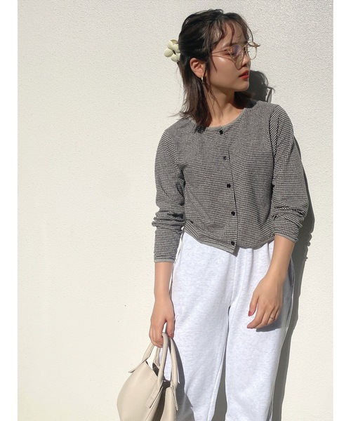 jumelle（ジュメロ）の「チェックカーディガン（カーディガン/ボレロ・レディース・ブラック/ピンク・FREE）」の15枚目の写真