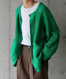 ビッグポケットルーズニットカーデ