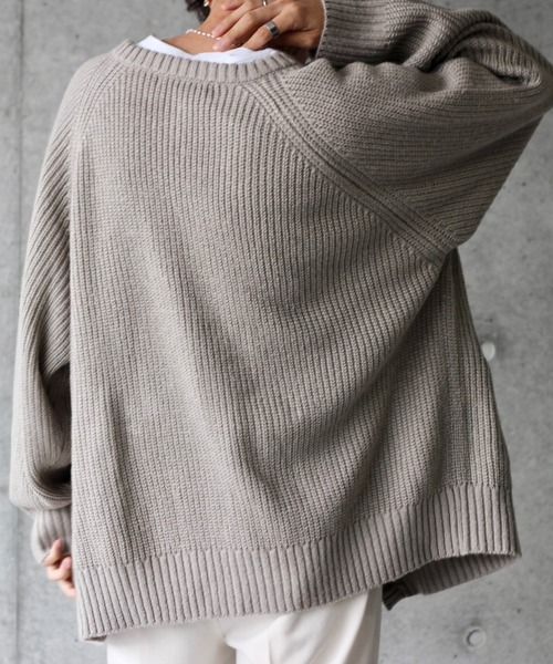 y/m by れぽすけ（イムバイレポスケ）の「ビッグポケットルーズニットカーデ（カーディガン/ボレロ・メンズ・ブラック/グリーン/グレイッシュベージュ・LARGE/MEDIUM）」の5枚目の写真