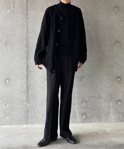 y/m by れぽすけ（イムバイレポスケ）の「ビッグポケットルーズニットカーデ（カーディガン/ボレロ・メンズ・ブラック/グリーン/グレイッシュベージュ・LARGE/MEDIUM）」の13枚目の写真