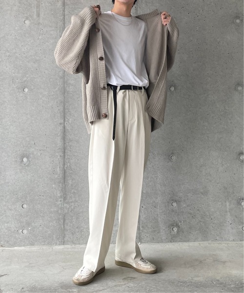 y/m by れぽすけ（イムバイレポスケ）の「ビッグポケットルーズニットカーデ（カーディガン/ボレロ・メンズ・ブラック/グリーン/グレイッシュベージュ・LARGE/MEDIUM）」の14枚目の写真