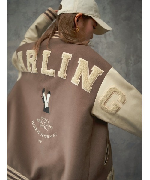 【新品タグ付】定価2.6万 Darich Dスタジャン モカ ダーリッチ Darich DARLINGスタジャン （モカ） -ファッション