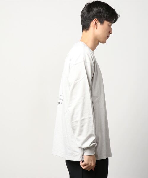 Woods(ウッズ)の「ポケットワンポイント刺繍 バックプリント ロングスリーブTシャツ(Tシャツ/カットソー・メンズ・ホワイト/ブラック/グレー・M/L/XL)」の6枚目の写真