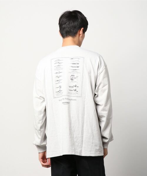 Woods(ウッズ)の「ポケットワンポイント刺繍 バックプリント ロングスリーブTシャツ(Tシャツ/カットソー・メンズ・ホワイト/ブラック/グレー・M/L/XL)」の5枚目の写真