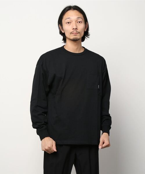 Woods(ウッズ)の「ポケットワンポイント刺繍 バックプリント ロングスリーブTシャツ(Tシャツ/カットソー・メンズ・ホワイト/ブラック/グレー・M/L/XL)」の9枚目の写真