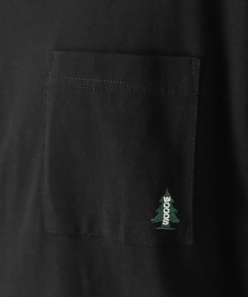 Woods(ウッズ)の「ポケットワンポイント刺繍 バックプリント ロングスリーブTシャツ(Tシャツ/カットソー・メンズ・ホワイト/ブラック/グレー・M/L/XL)」の12枚目の写真