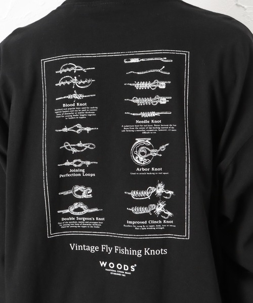 Woods(ウッズ)の「ポケットワンポイント刺繍 バックプリント ロングスリーブTシャツ(Tシャツ/カットソー・メンズ・ホワイト/ブラック/グレー・M/L/XL)」の11枚目の写真