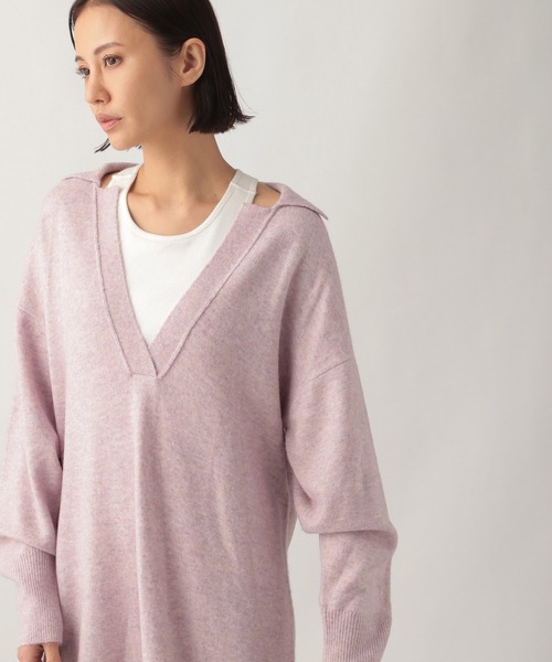 Ezick（エジック）の「スキッパーニットワンピース（ワンピース・レディース・ブラック/ピンク・FREE）」の8枚目の写真