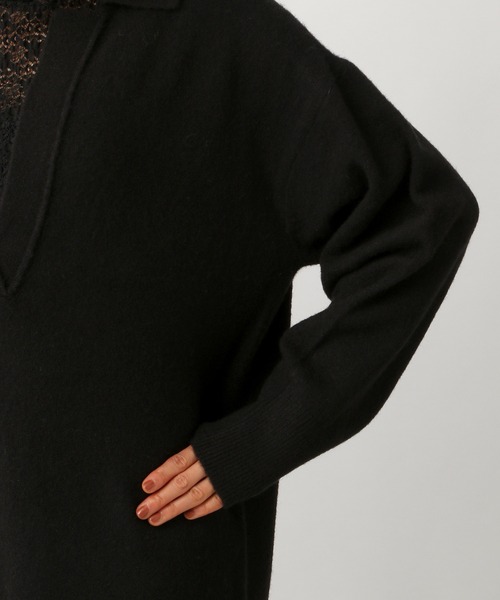 Ezick（エジック）の「スキッパーニットワンピース（ワンピース・レディース・ブラック/ピンク・FREE）」の21枚目の写真