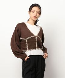 ehka sopo | かぎ針編みパッチワークカーディガン(カーディガン/ボレロ)