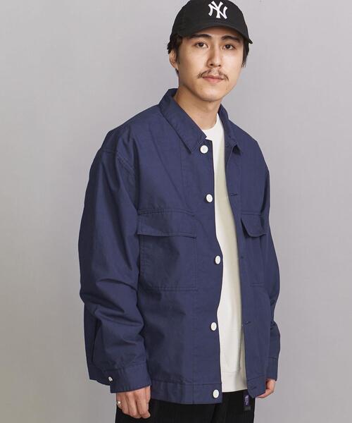 BEAUTY&YOUTH UNITED ARROWS（ビューティーアンドユースユナイテッドアローズ）の「BY コットン BAF ショート カバーオールシャツ（シャツ/ブラウス・メンズ・ベージュ/ネイビー・L/S/XL/M）」の6枚目の写真