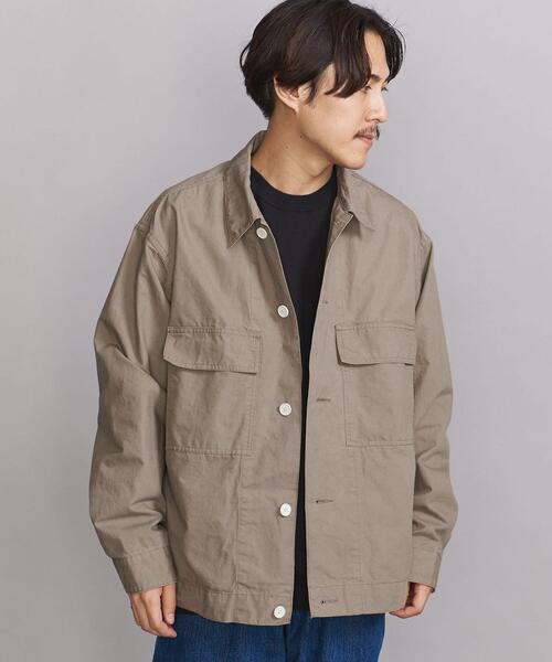 BEAUTY&YOUTH UNITED ARROWS（ビューティーアンドユースユナイテッドアローズ）の「BY コットン BAF ショート カバーオールシャツ（シャツ/ブラウス・メンズ・ベージュ/ネイビー・L/S/XL/M）」の10枚目の写真