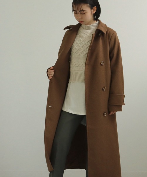 AULI（アウリィ）の「【低身長向けサイズ】3wayダブルロングコート（その他アウター・レディース・ベージュ/グリーン/ブラック・XXS/XS/S）」の14枚目の写真