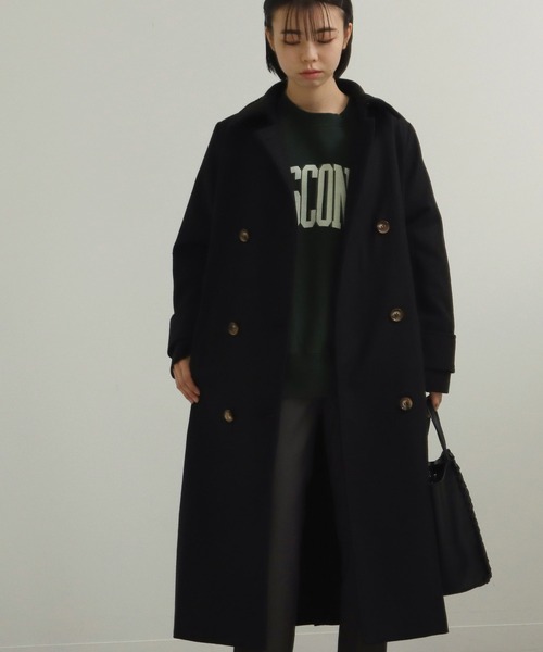 AULI（アウリィ）の「【低身長向けサイズ】3wayダブルロングコート（その他アウター・レディース・ベージュ/グリーン/ブラック・XXS/XS/S）」の4枚目の写真