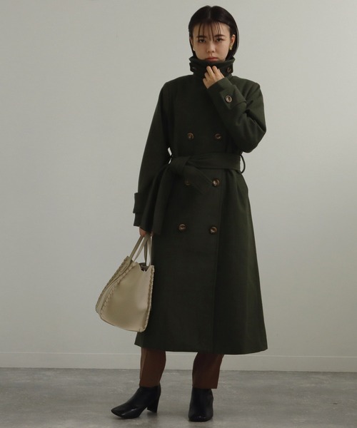 AULI（アウリィ）の「【低身長向けサイズ】3wayダブルロングコート（その他アウター・レディース・ベージュ/グリーン/ブラック・XXS/XS/S）」の21枚目の写真