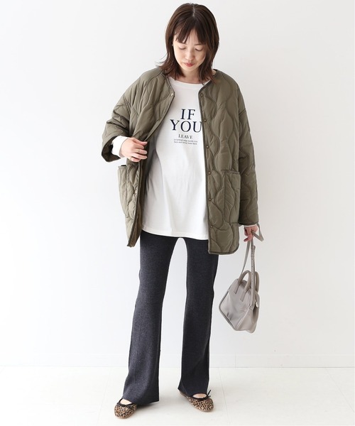 SLOBE IENA(スローブイエナ)の「IF YOUグラフィックロンTEE【手洗い可能】◆(Tシャツ/カットソー・レディース・ネイビー/グリーン・FREE)」の4枚目の写真