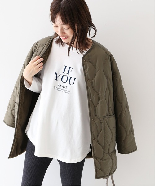 SLOBE IENA(スローブイエナ)の「IF YOUグラフィックロンTEE【手洗い可能】◆(Tシャツ/カットソー・レディース・ネイビー/グリーン・FREE)」の8枚目の写真