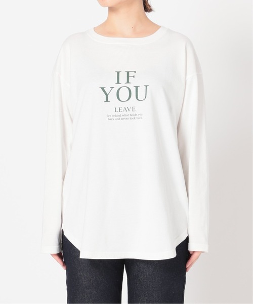 SLOBE IENA(スローブイエナ)の「IF YOUグラフィックロンTEE【手洗い可能】◆(Tシャツ/カットソー・レディース・ネイビー/グリーン・FREE)」の9枚目の写真