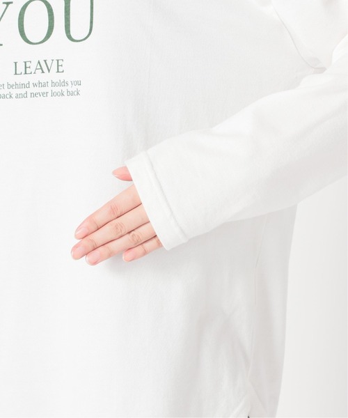 SLOBE IENA(スローブイエナ)の「IF YOUグラフィックロンTEE【手洗い可能】◆(Tシャツ/カットソー・レディース・ネイビー/グリーン・FREE)」の15枚目の写真