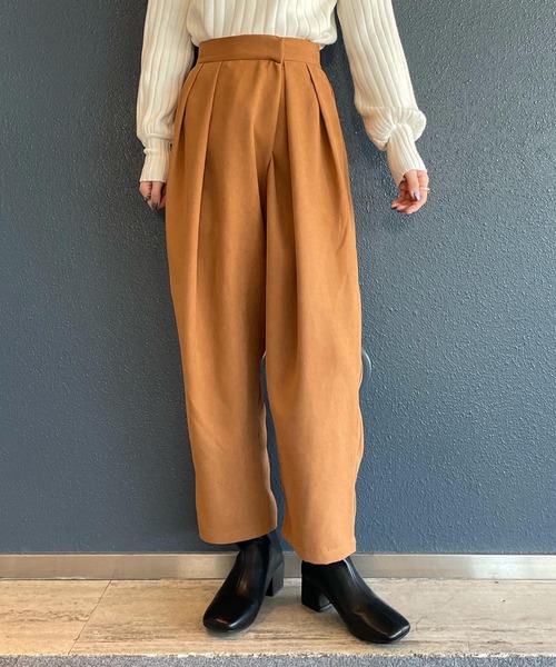 AS KNOW AS PINKY（アズノゥアズピンキー）の「チックタック深まるパンツ（スラックス・レディース・ブラック/ダークグリーン/ブラウン/キャメル・S/M）」の4枚目の写真