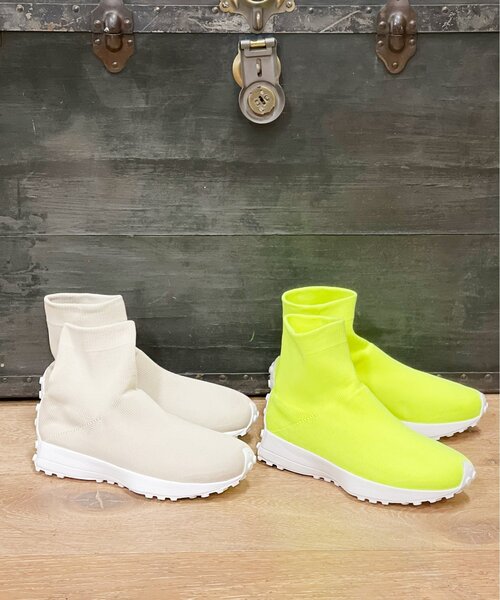 ESPERANZA（エスペランサ）の「◆【KLC BY esp】ハイカットニットスニーカー（スニーカー・レディース・イエロー系2/アイボリー系2/ブラック系2・M/L/LL/S）」の3枚目の写真