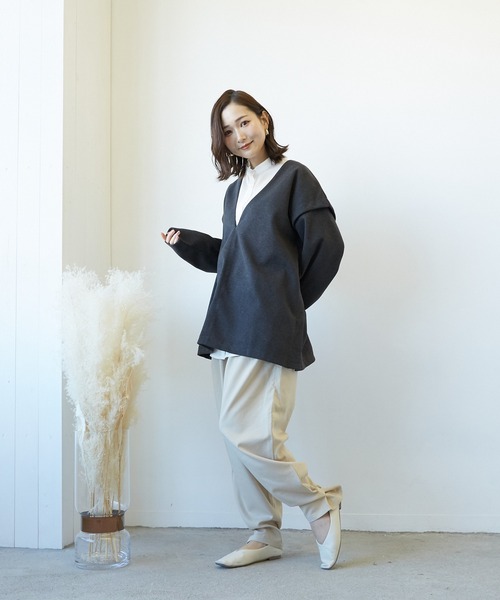 Wefst（ウェスト）の「【Wefst】T/R/puツイル2wayパンツ（その他パンツ・レディース・ブラック/ベージュ系その他/カーキ/グレイッシュベージュ・FREE）」の9枚目の写真