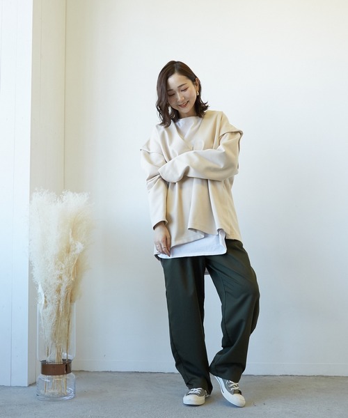 Wefst（ウェスト）の「【Wefst】T/R/puツイル2wayパンツ（その他パンツ・レディース・ブラック/ベージュ系その他/カーキ/グレイッシュベージュ・FREE）」の10枚目の写真