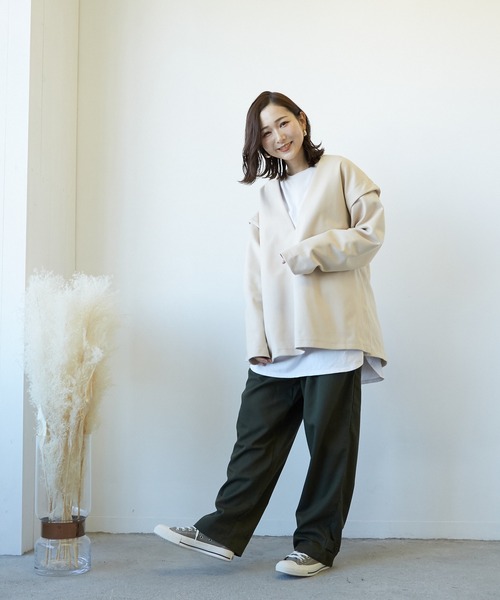 Wefst（ウェスト）の「【Wefst】T/R/puツイル2wayパンツ（その他パンツ・レディース・ブラック/ベージュ系その他/カーキ/グレイッシュベージュ・FREE）」の12枚目の写真